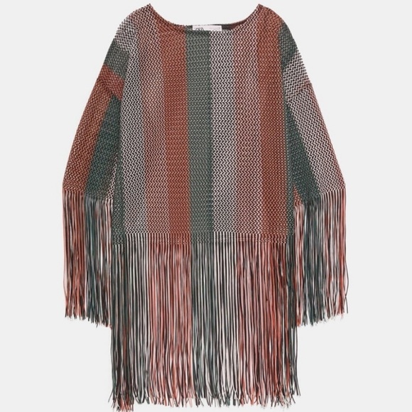 Zara Multicolor Knit Fringe Garment - Picture 3 of 11
